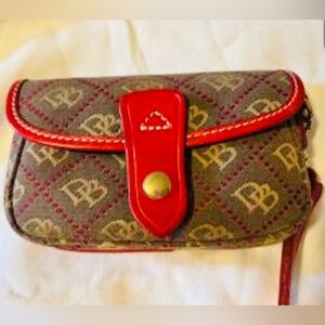 Dooney & Bourke Red and Brown Clutch